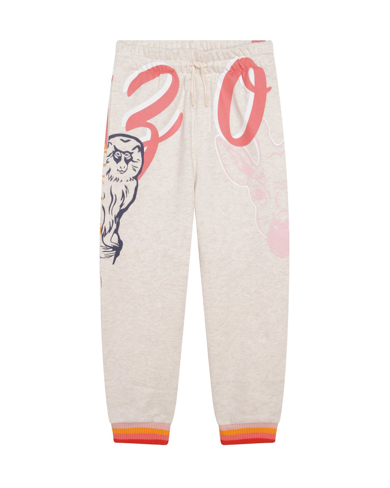 Trousers with elasticated waistband - Havana Chiné