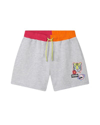 Short en molleton chiné - Gris Clair