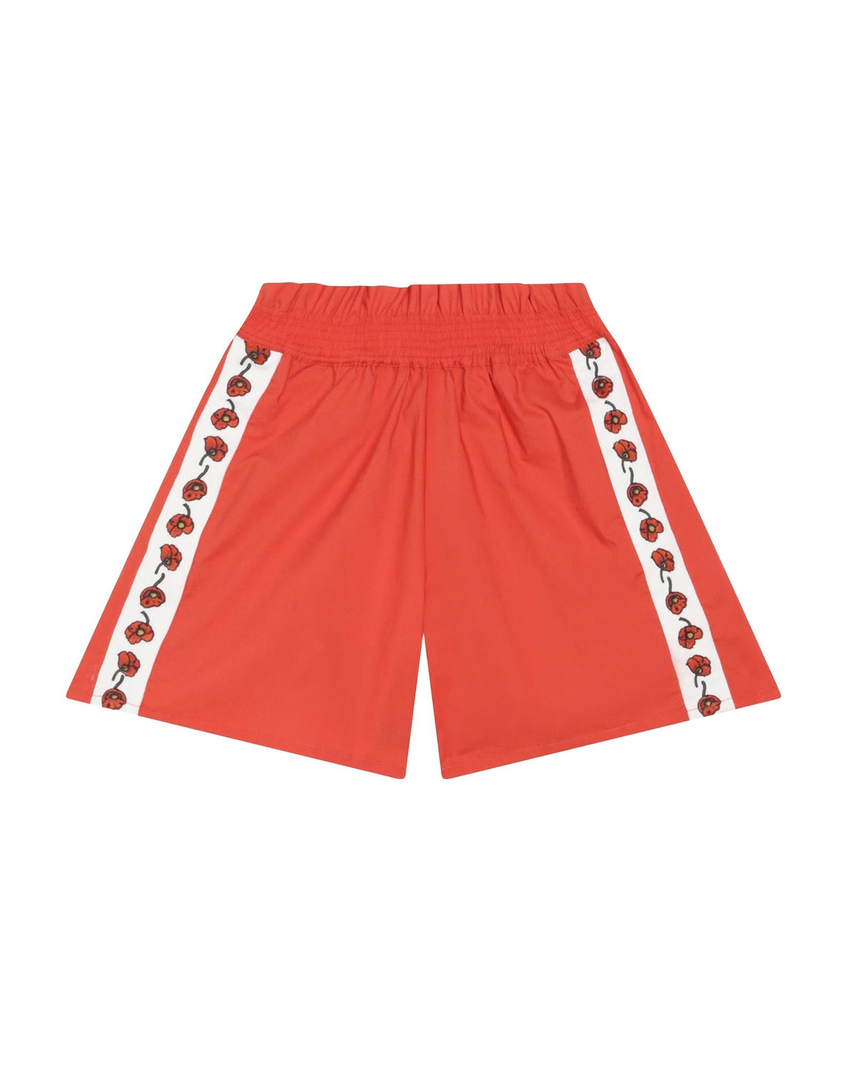 Short taille élastiqué en coton - Cadmium Red