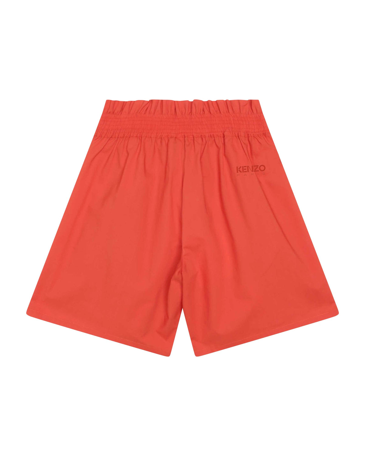 Short taille élastiqué en coton - Cadmium Red