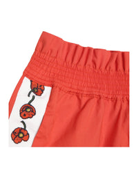 Short taille élastiqué en coton - Cadmium Red