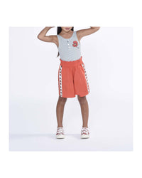 Short taille élastiqué en coton - Cadmium Red