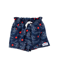 Short évasé à volant - Blue indigo