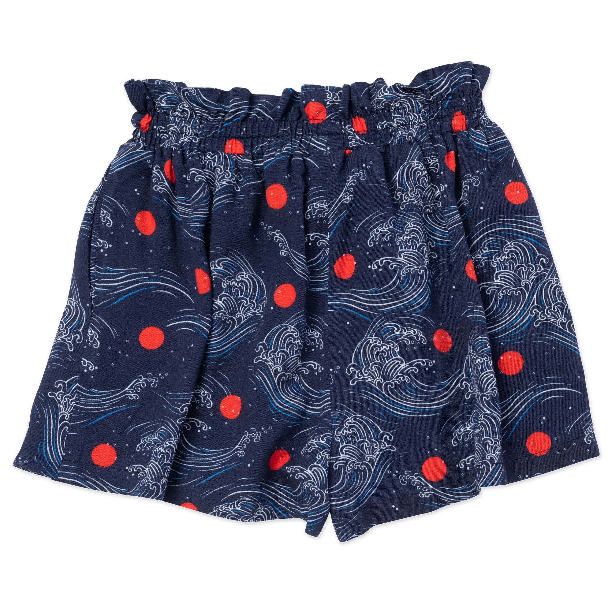 Short évasé à volant - Blue indigo