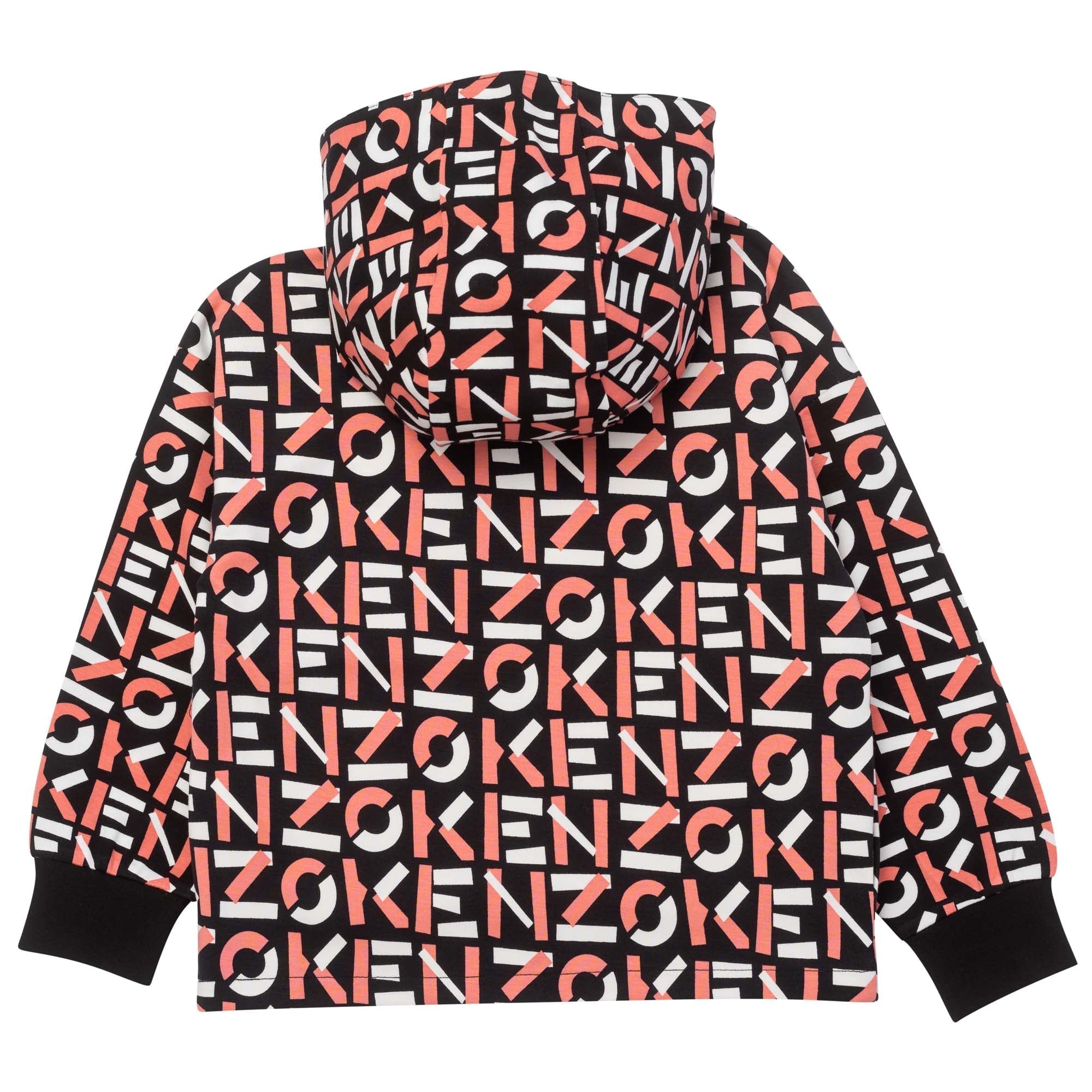 Sweat à capuche en maille milano zippé à l'avant - Noir
