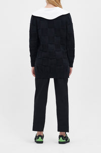 Cardigan à col et smiley - Black