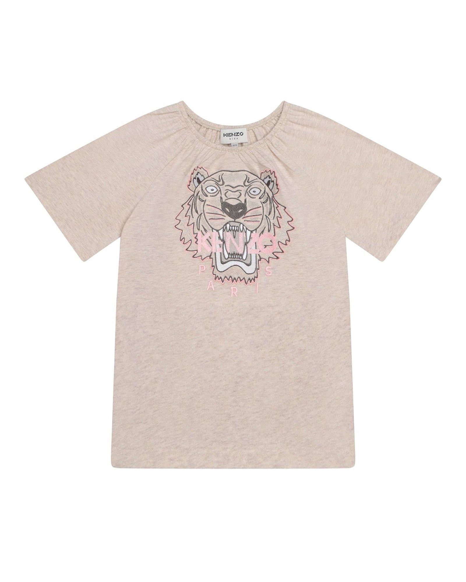 Tiger ruffled T-shirt - Heather ecru