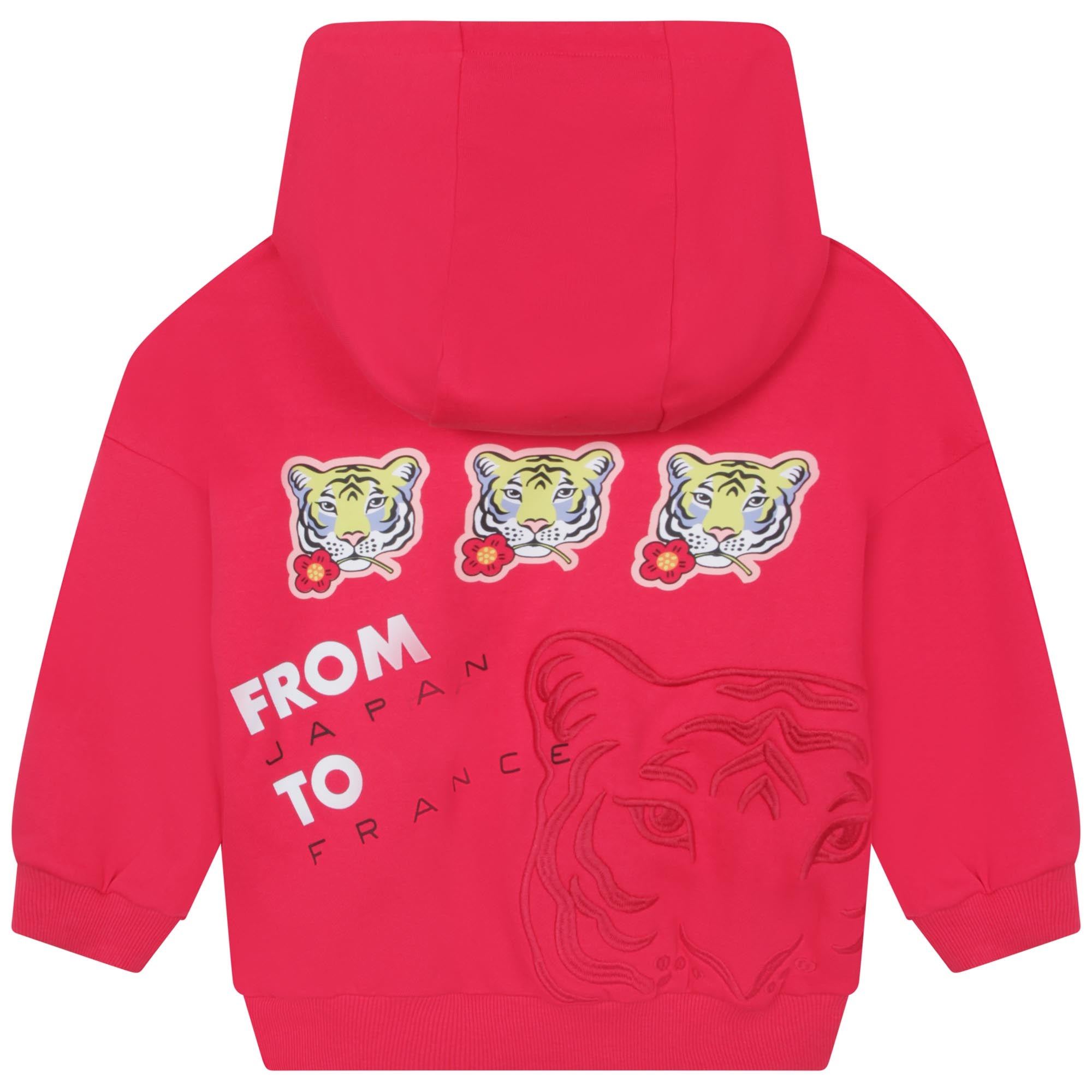Long-sleeved fleece hoody - Fuchsia