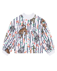 Long-sleeved fleece sweatshirt - White
