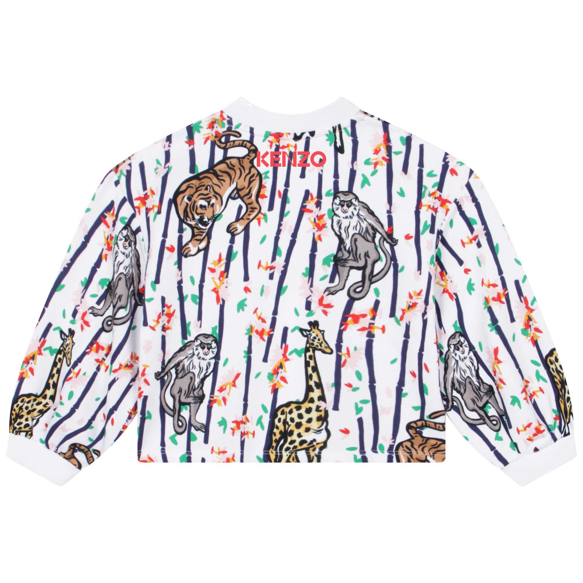 Long-sleeved fleece sweatshirt - White
