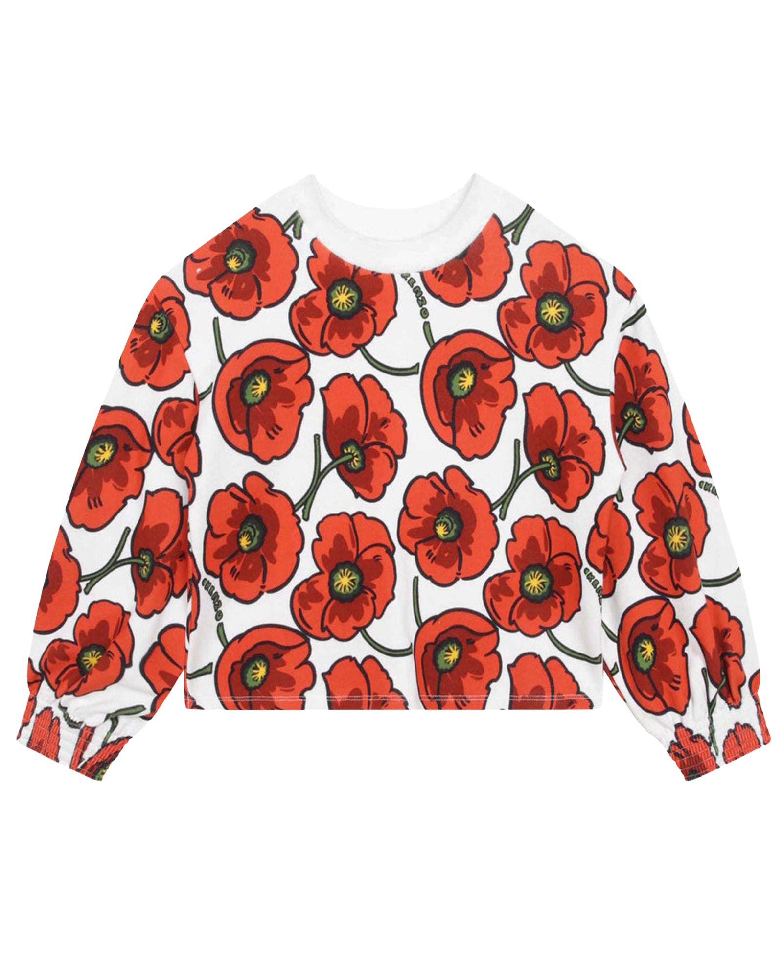 Sweatshirt with cotton balloon sleeves - Butter Milk