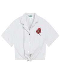 Short-sleeved cotton Hawaiian shirt - Ash