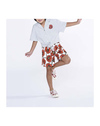 Short-sleeved cotton Hawaiian shirt - Ash