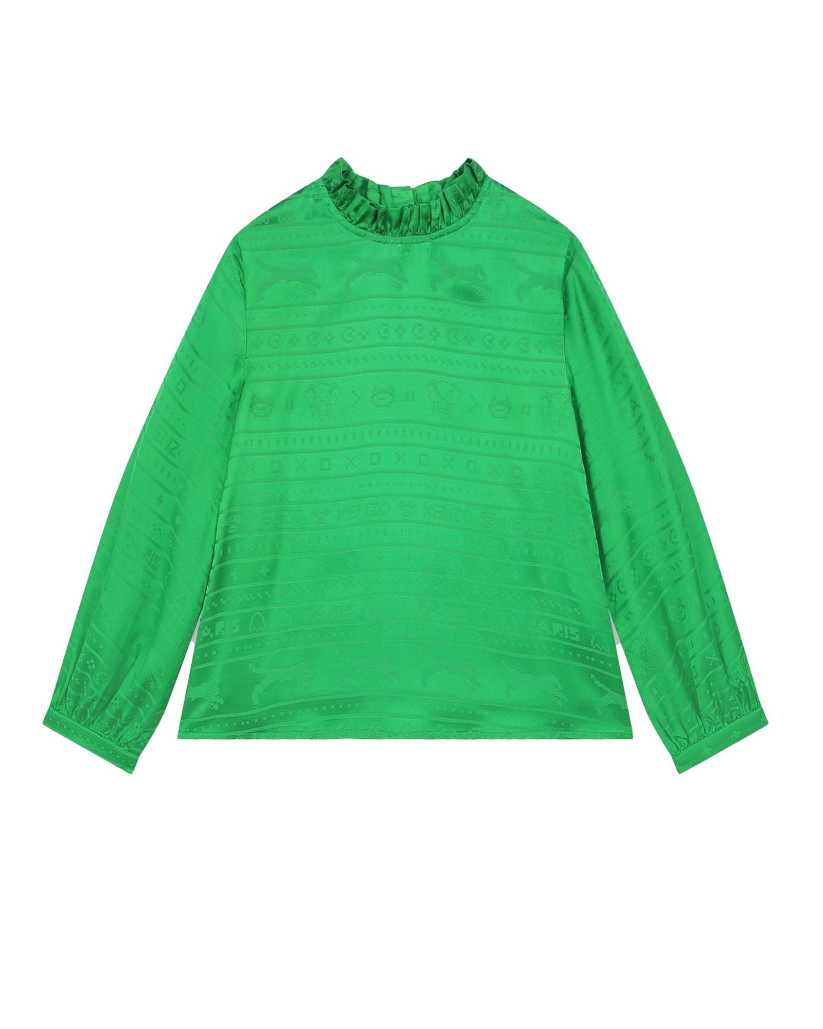 Blouse avec motif jacquard siglé - Acid green