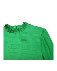 Blouse avec motif jacquard siglé - Acid green