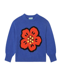 Pull à logo en coton - Wave Blue