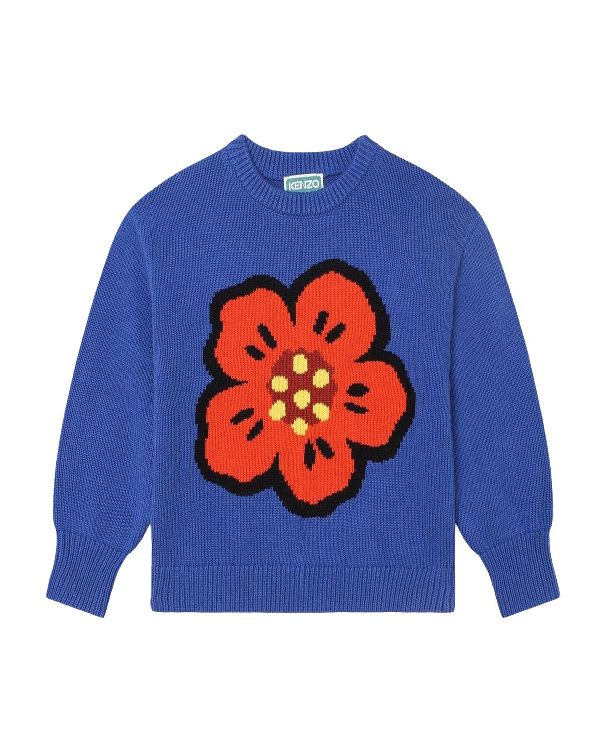 Pull à logo en coton - Wave Blue