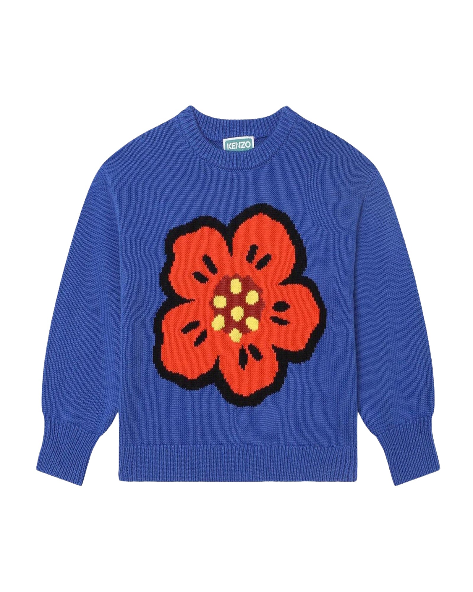 Pull col rond Marguerite en coton - Wave Blue