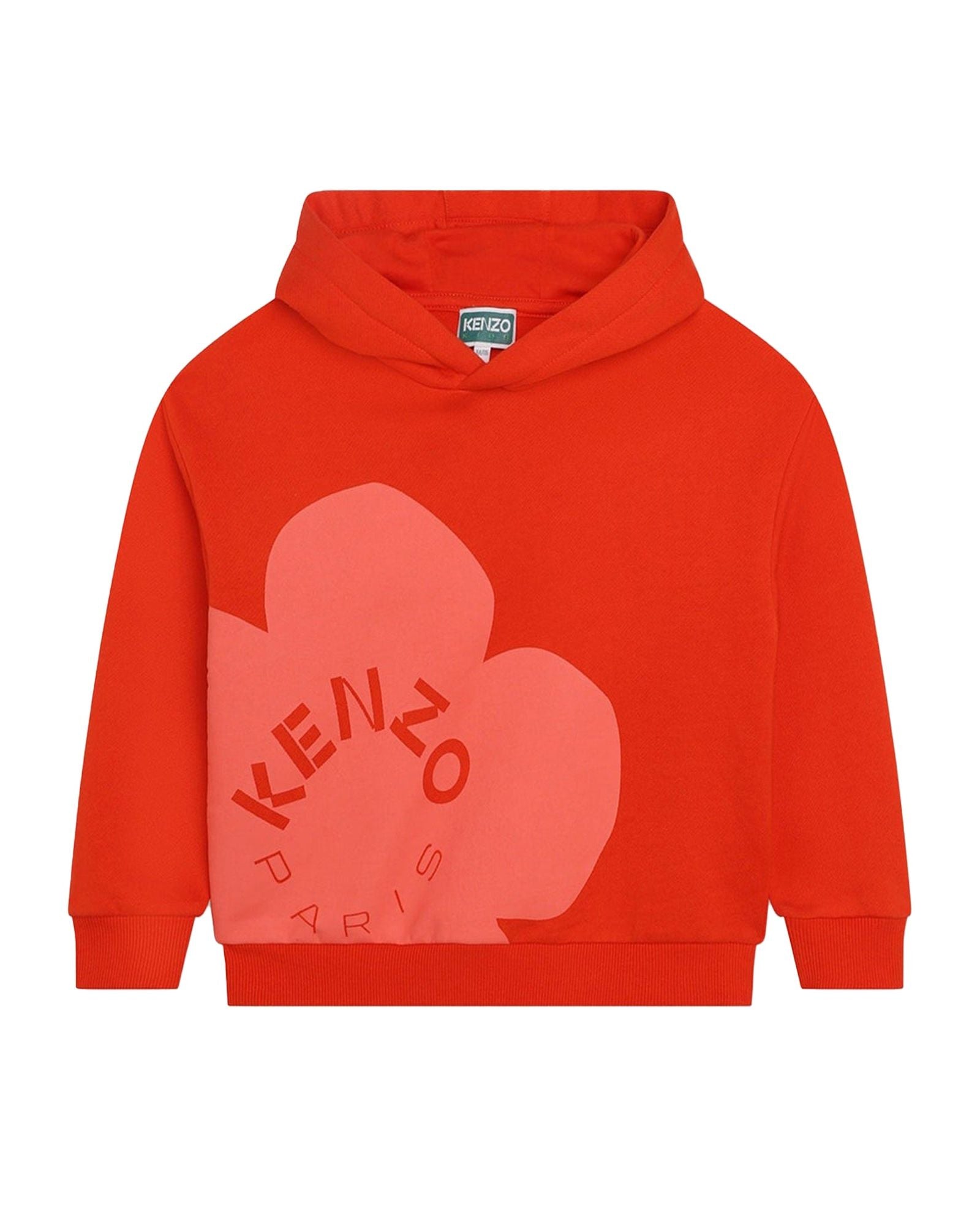Cotton hooded sweatshirt - Chile red
