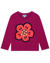Long-sleeved cotton T-shirt - Red Currant