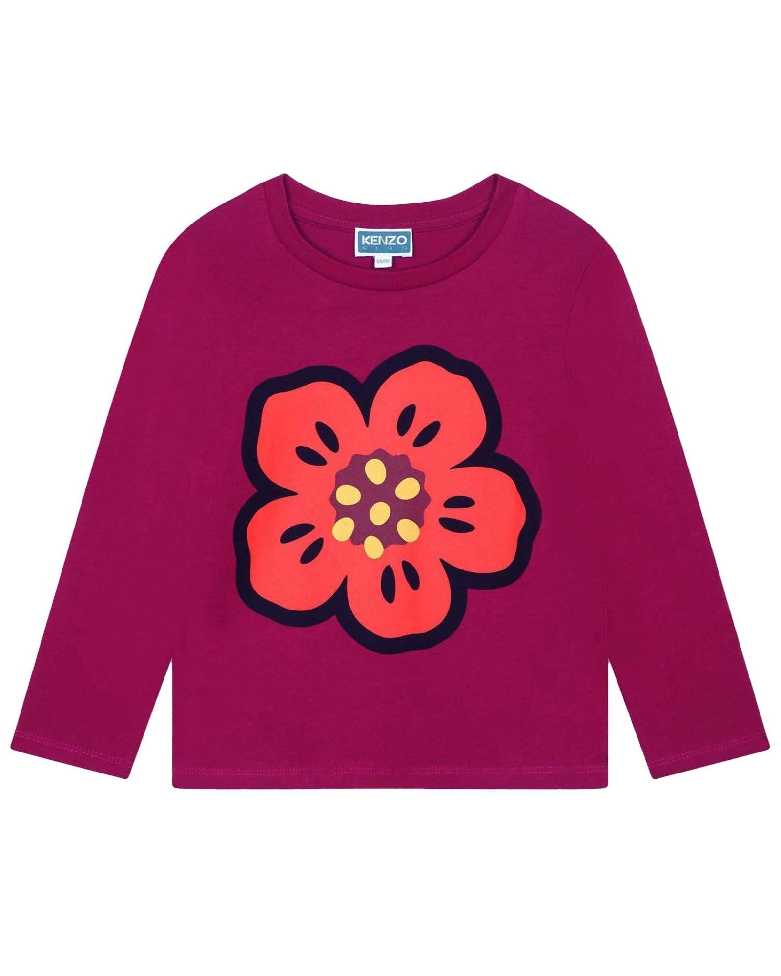 Long-sleeved cotton T-shirt - Red Currant
