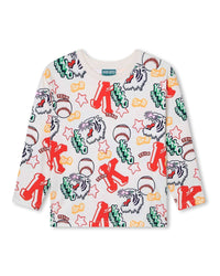 Long-sleeved cotton T-shirt - Ivory