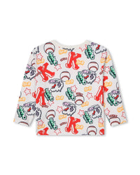 Long-sleeved cotton T-shirt - Ivory