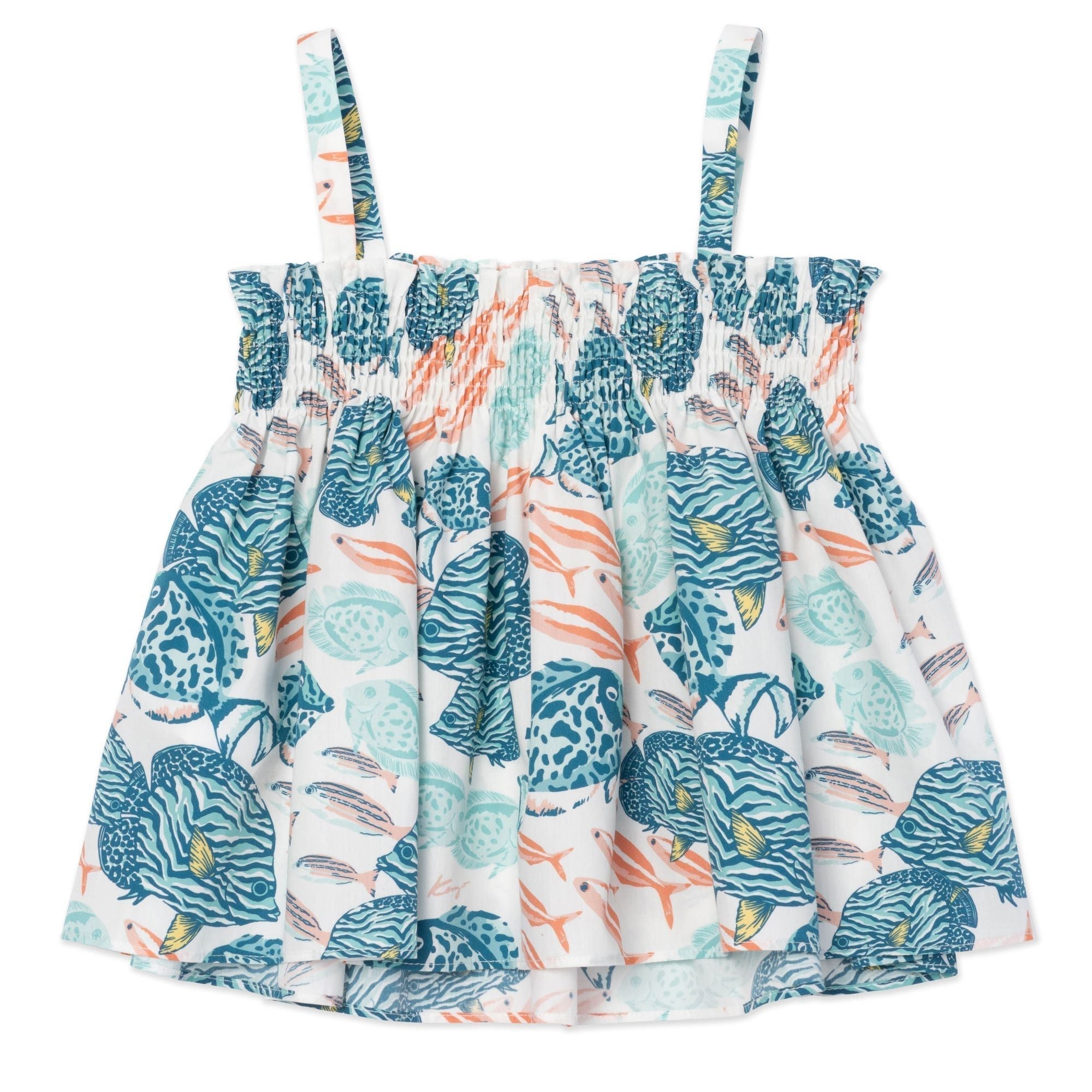 Blouse à bretelles «Sous l'océan» - Blanc cassé