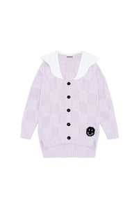 Cardigan à col et smiley - Misty Lilac