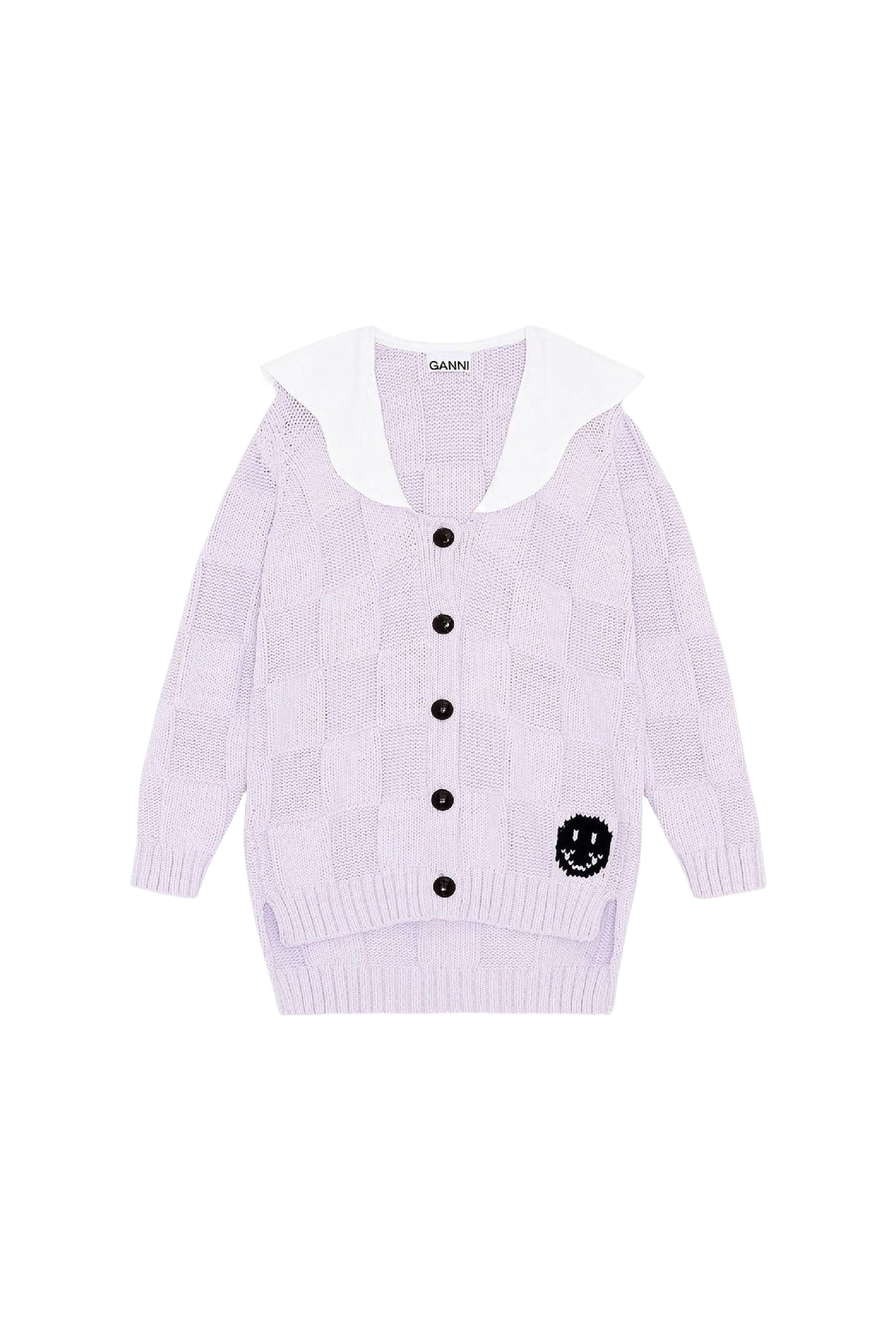 Cardigan à col et smiley - Misty Lilac