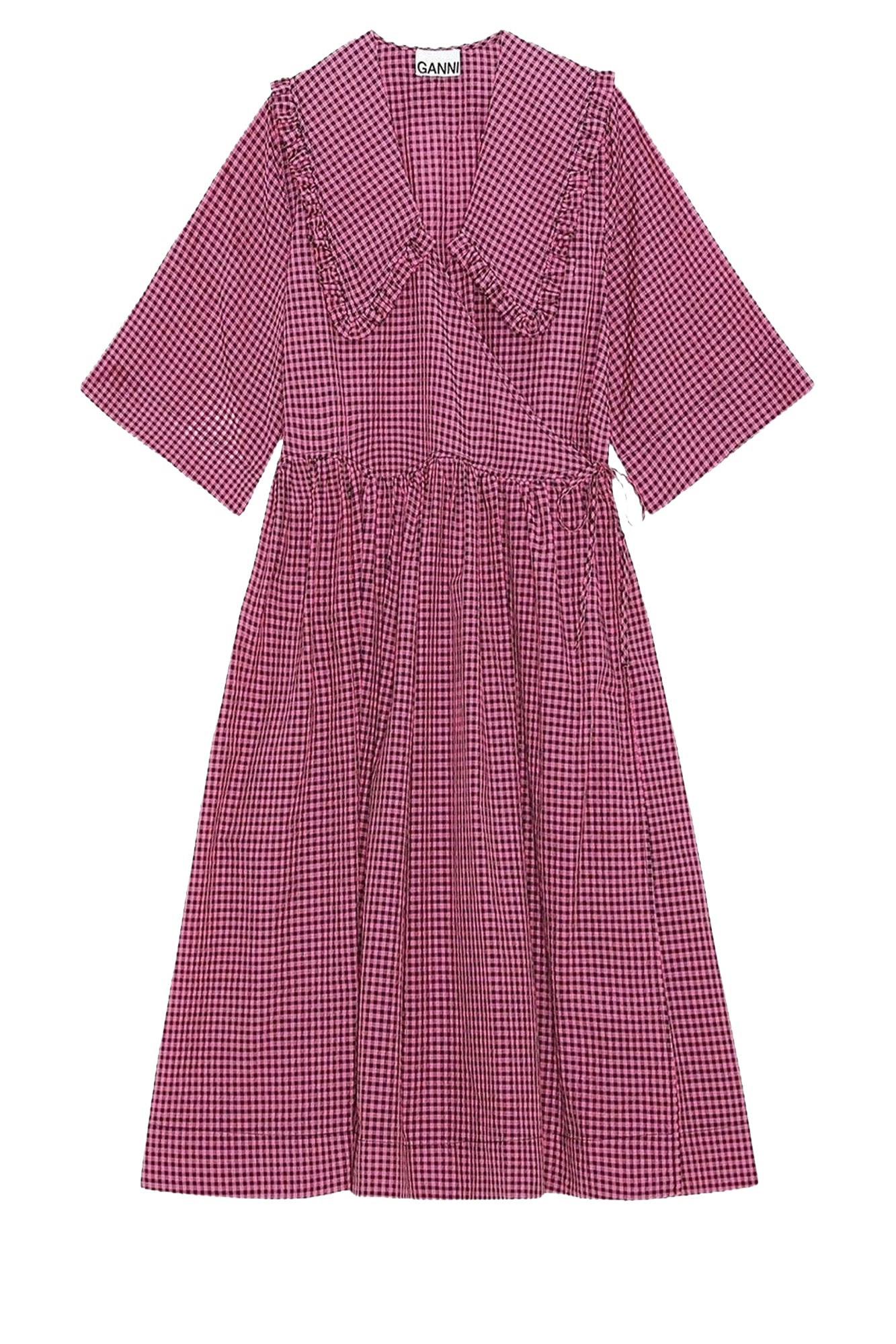 Robe oversize à col volanté - Carmine Rose