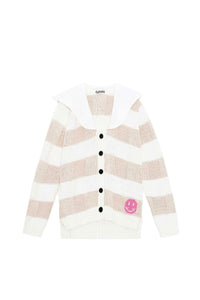 Cardigan damier en maille - Egret