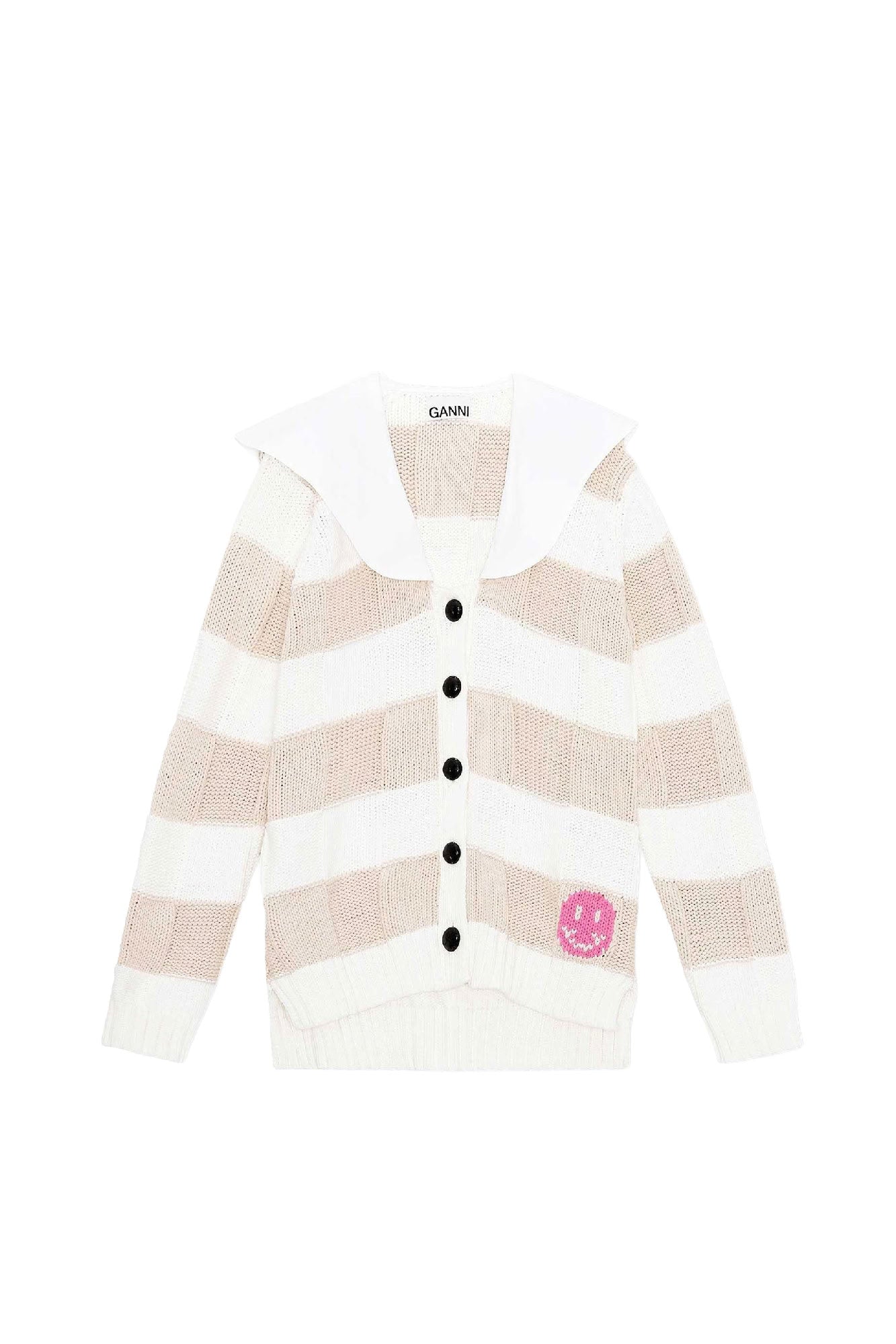 Cardigan damier en maille - Egret