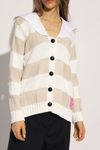 Cardigan damier en maille - Egret