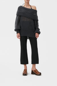 Pull à épaules tombantes en laine - Ebony