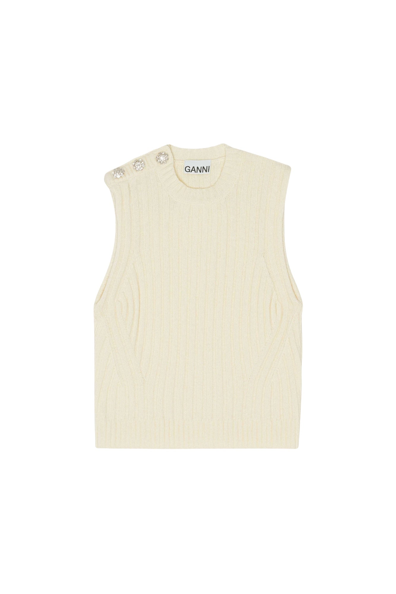 Pull sans manches en laine - Egret