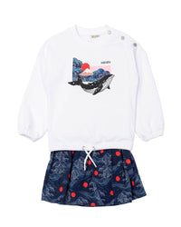 Robe esprit japonisant en coton - Blanc Casse