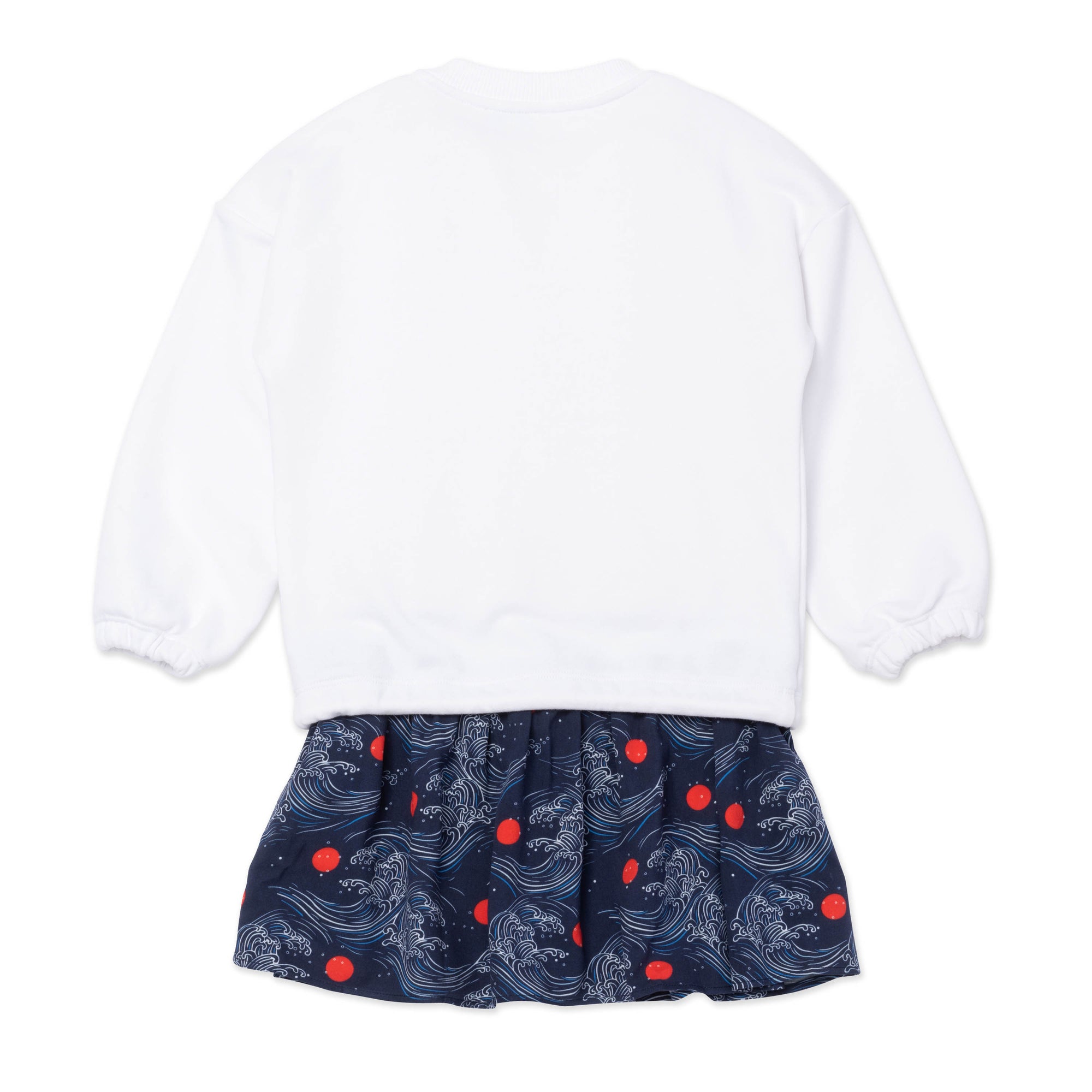 Robe esprit japonisant en coton - Blanc Casse