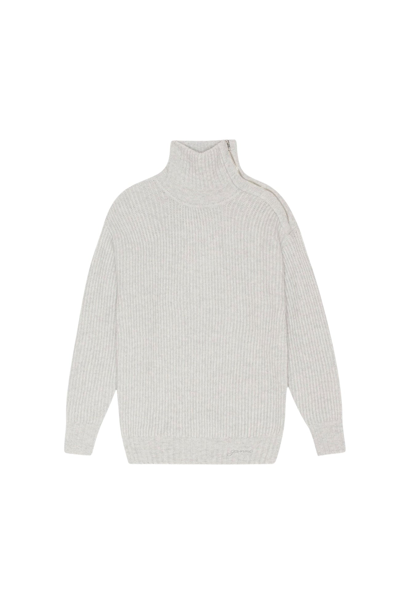 Pull à fermeture zippée et col montant en laine - High Rise
