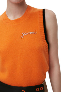 Veste sans manches en laine et cachemire - Orangeade