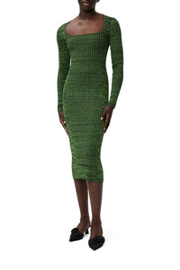 Robe midi en maille côtelé - Kelly Green