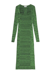 Robe midi en maille côtelé - Kelly Green
