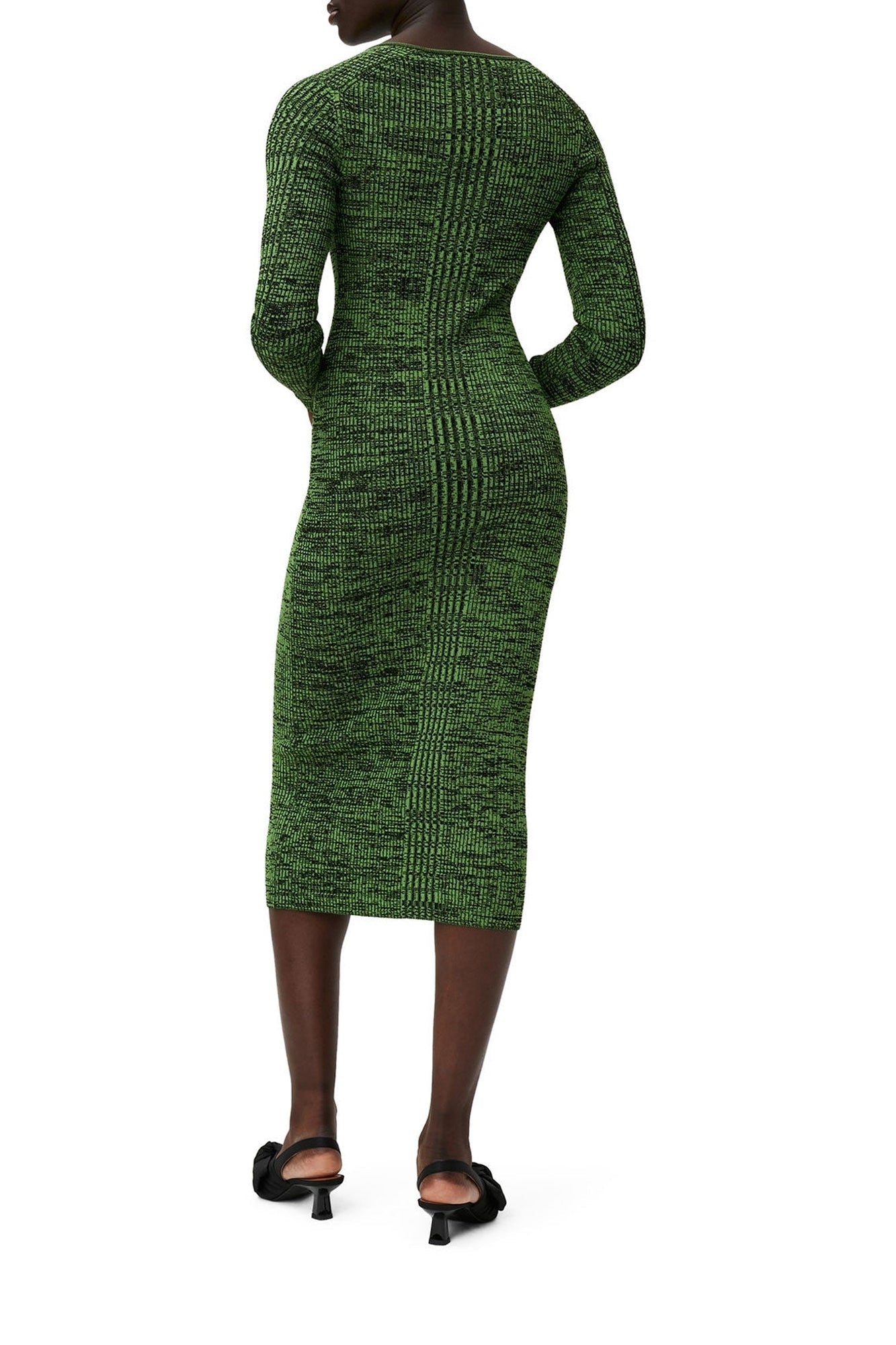 Robe midi en maille côtelé - Kelly Green