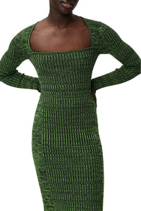 Robe midi en maille côtelé - Kelly Green