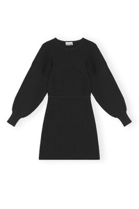 Robe courte à col rond - Black