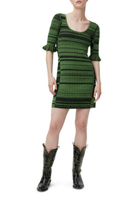 Robe courte à manches volantées - Kelly Green