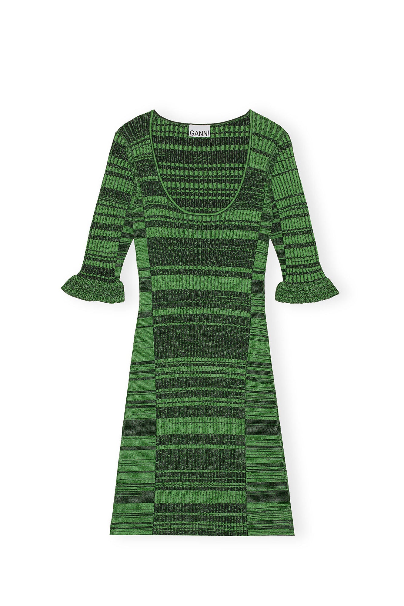 Robe courte à manches volantées - Kelly Green