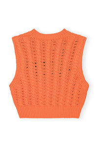 Pull court sans manches en maille - Vibrant Orange