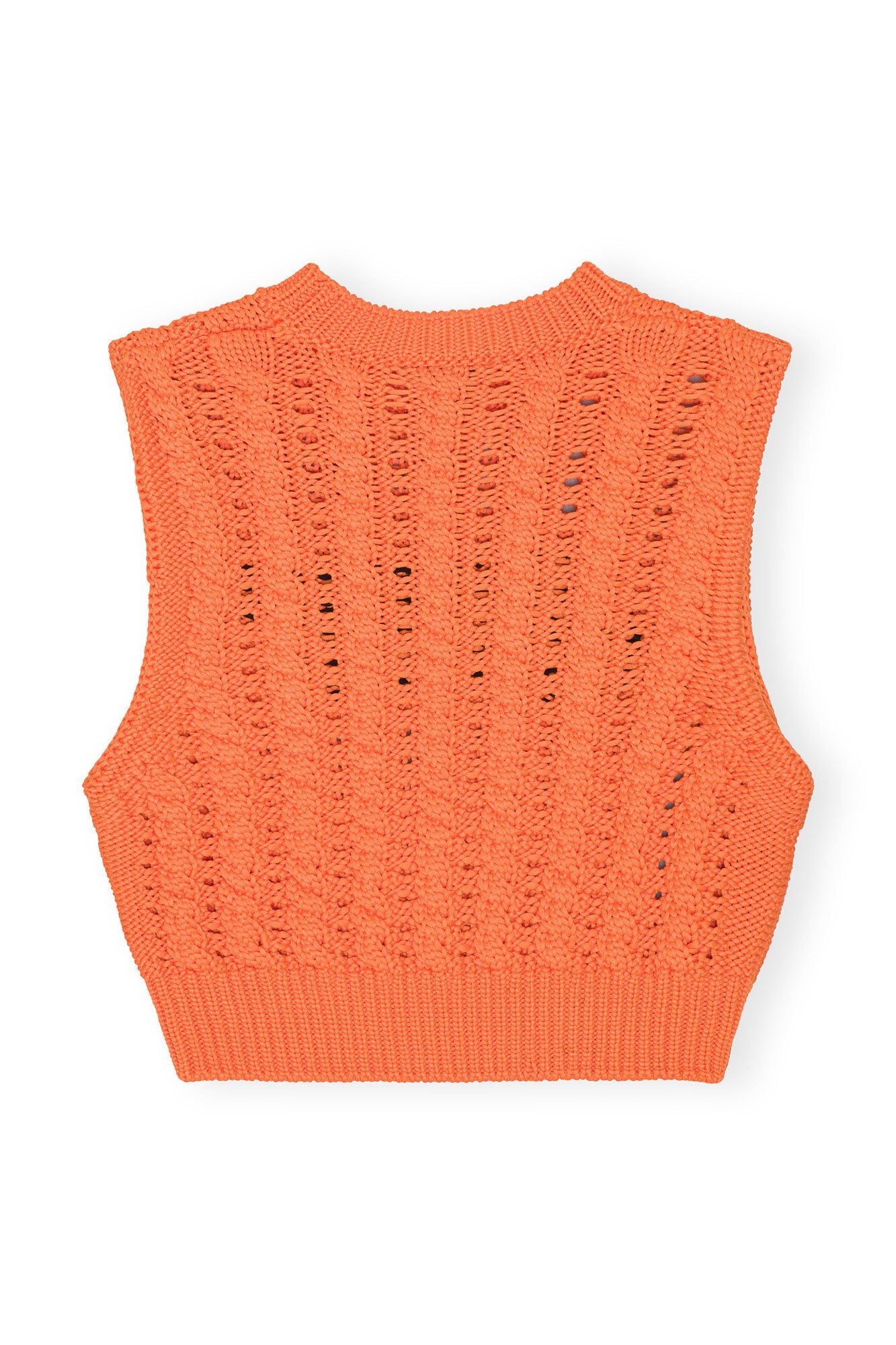 Pull court sans manches en maille - Vibrant Orange