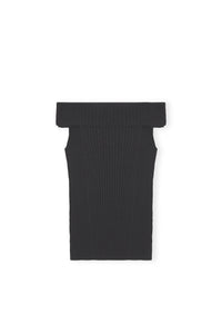 Top à épaules dénudées en tricot - Black